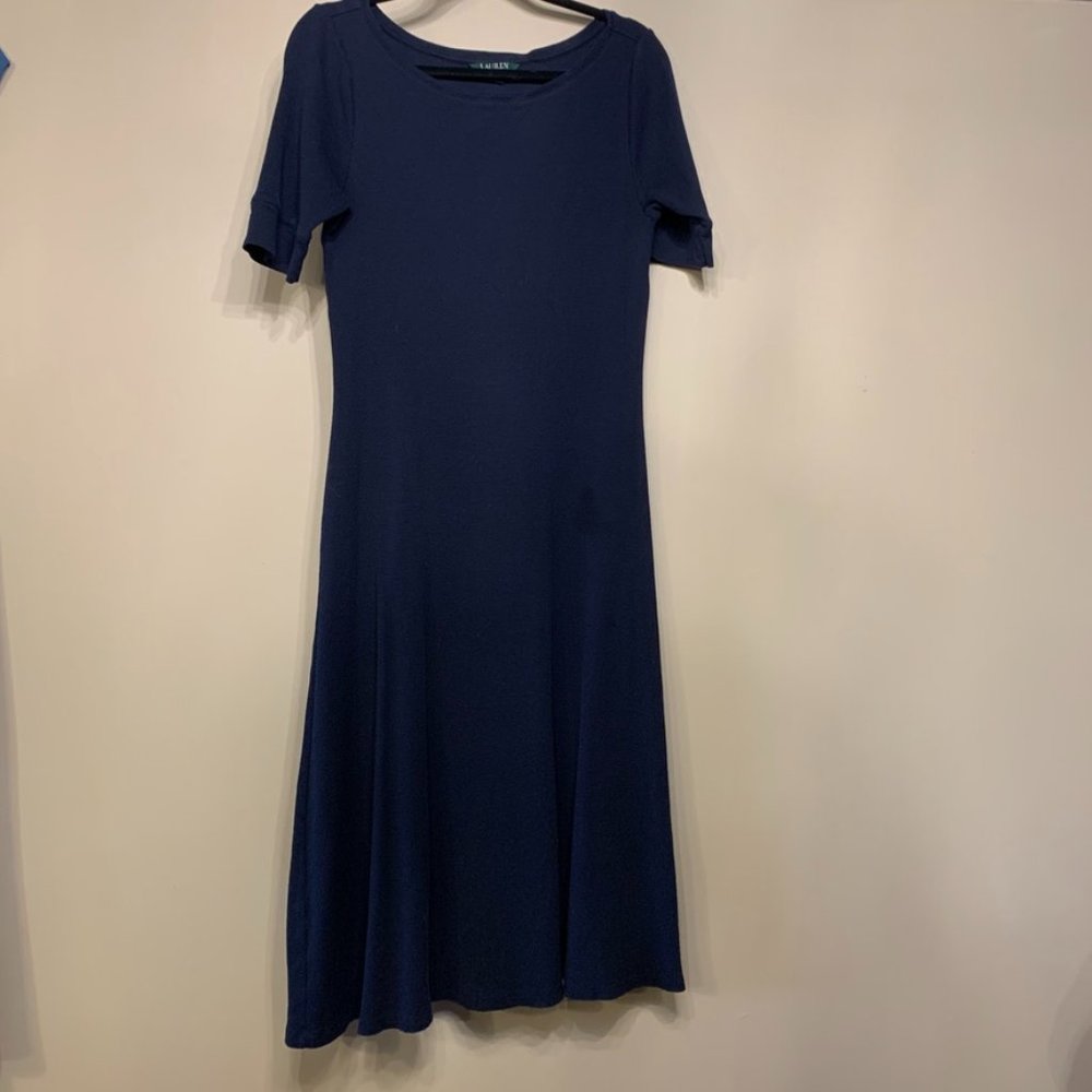 Ralph Lauren navy pique dress